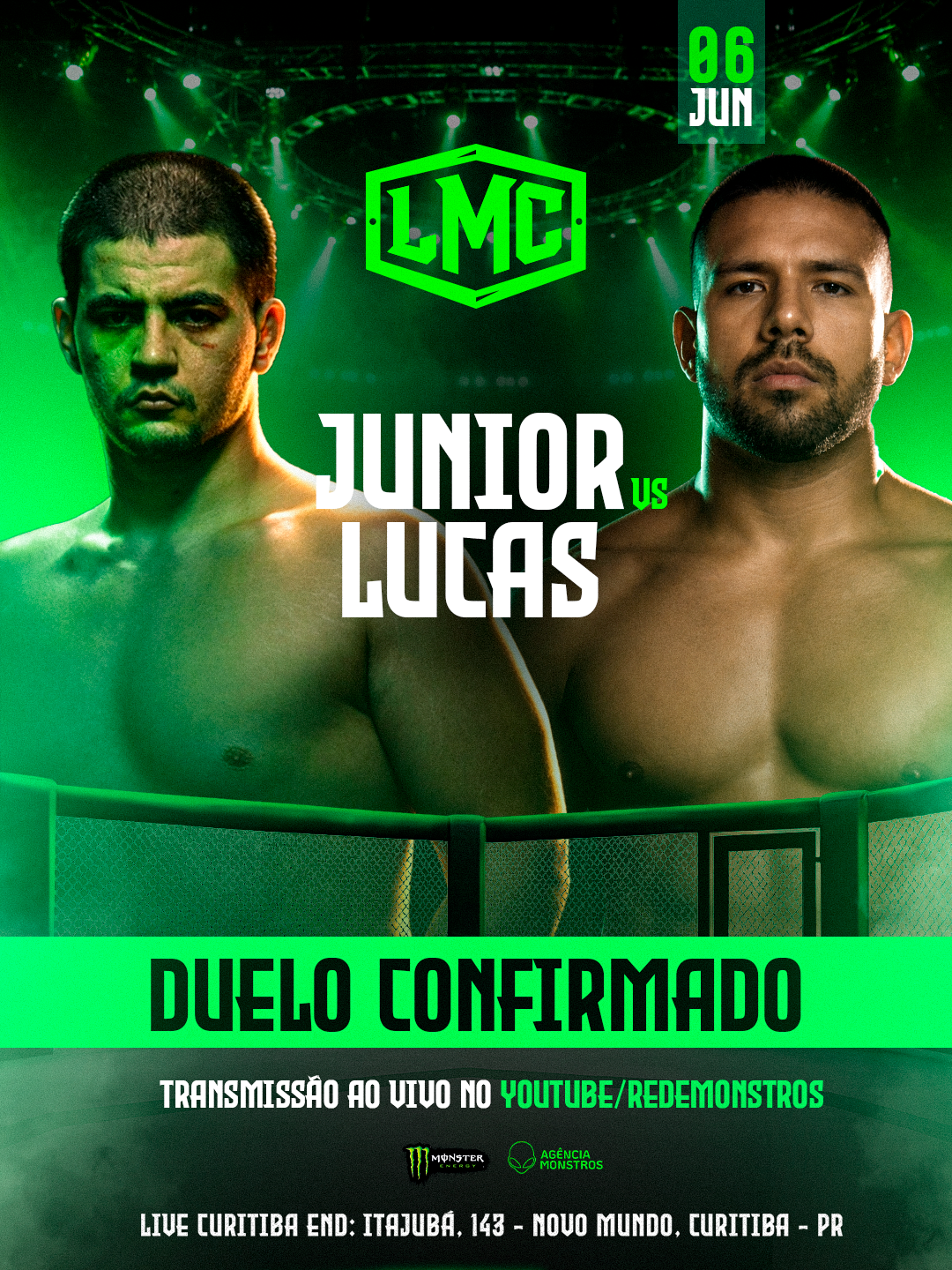 João Zeferino vs Raffael Cerqueira — MMA, Liga Monstro Combate, Curitiba 06 Jun 2026